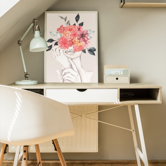 Watercolor Floral Woman Portrait Wall Art Illustration Print Poster Unframed - Picture 7 of 17